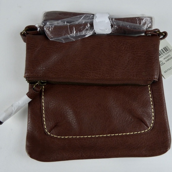 Lucky Brand Fold Over Crossbody Bag Vegan Leather - Picture 1 of 7